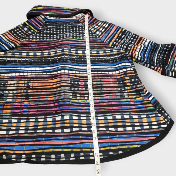 Joseph Ribkoff Colorful Abstract Textured Cape Jacket Sz 12 Artsy Eccentric - Picture 16 of 16